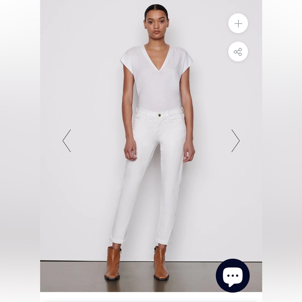 FRAME LE GARCON GIRLFRIEND JEAN - BLANC SIZE 26